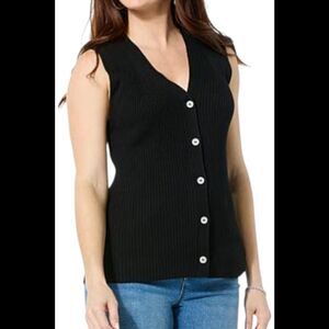 LB70 by Lloyd Boston Women's Interest Button Front Vest Black - Regular
